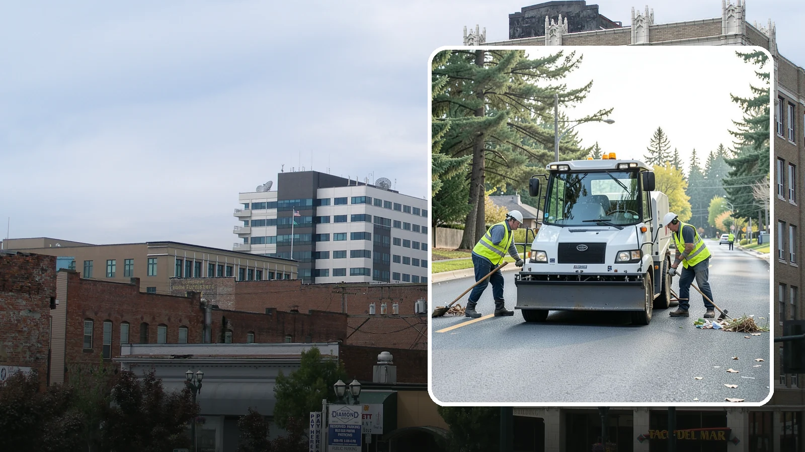 Street Litter Removal in Everett, Snohomish County, WA - Routine collection of litter from streets, gutters, and curb lines across defined municipal routes.
