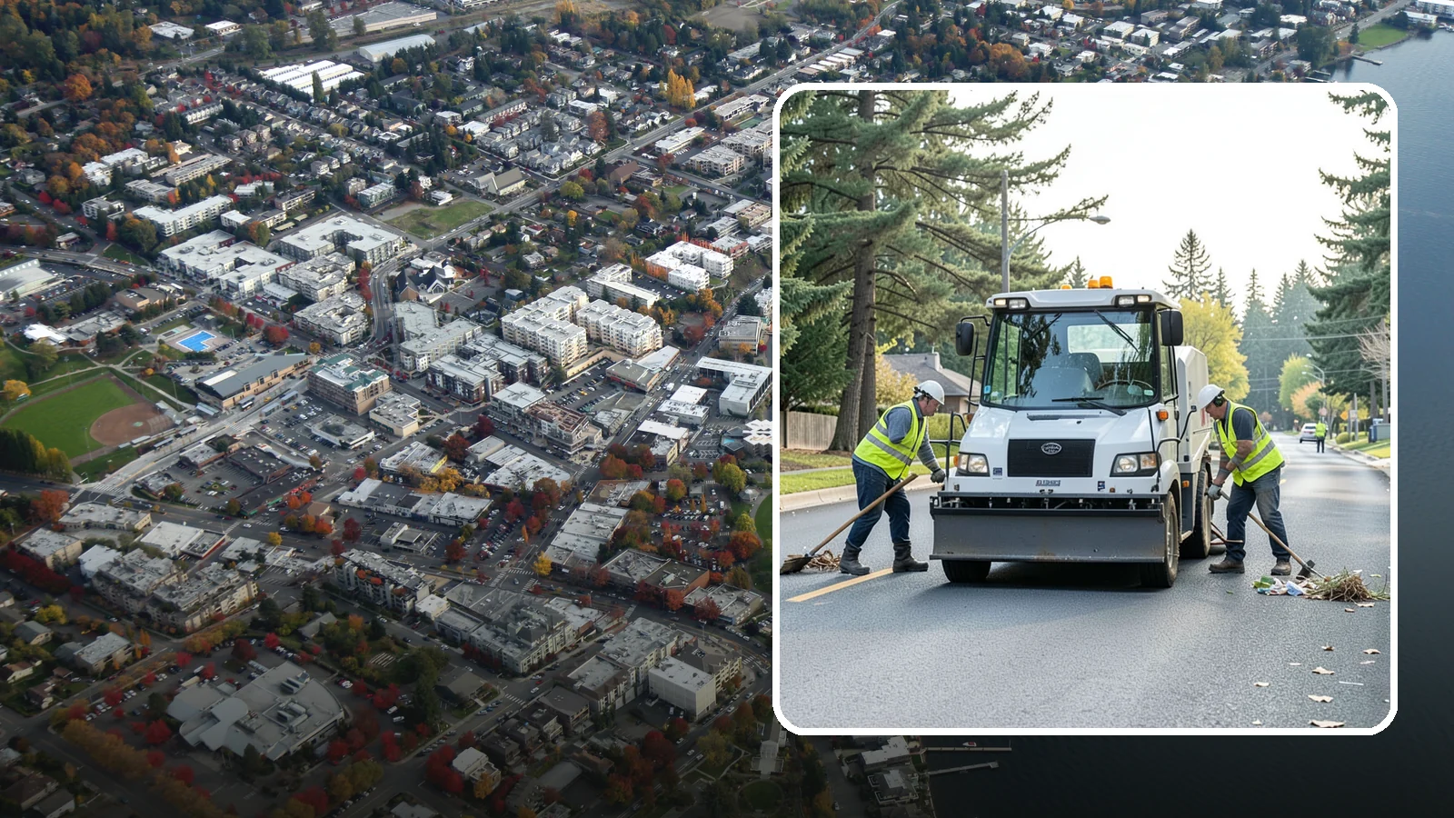 Street Litter Removal in Kirkland, King County, WA - Routine collection of litter from streets, gutters, and curb lines across defined municipal routes.