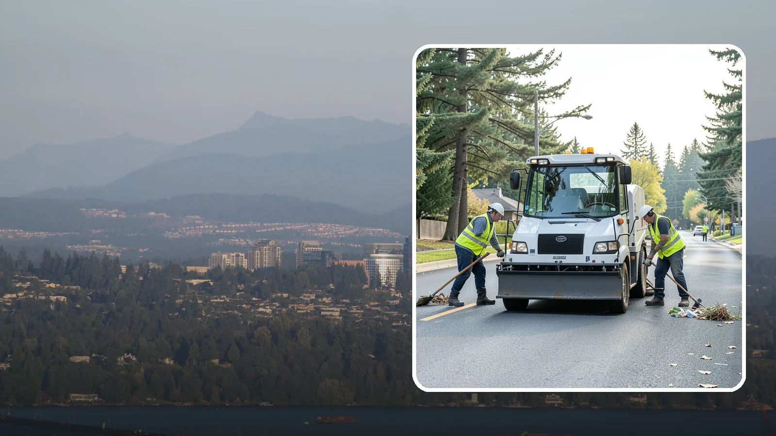 Street Litter Removal in Medina, King County, WA - Routine collection of litter from streets, gutters, and curb lines across defined municipal routes.