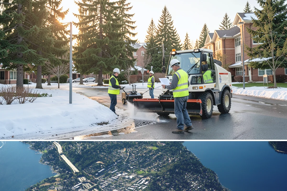 Street Litter Removal in Mercer Island, King County, WA - Service runs year-round, with added attention after fall leaf drop and following high-wind events that scatter debris.