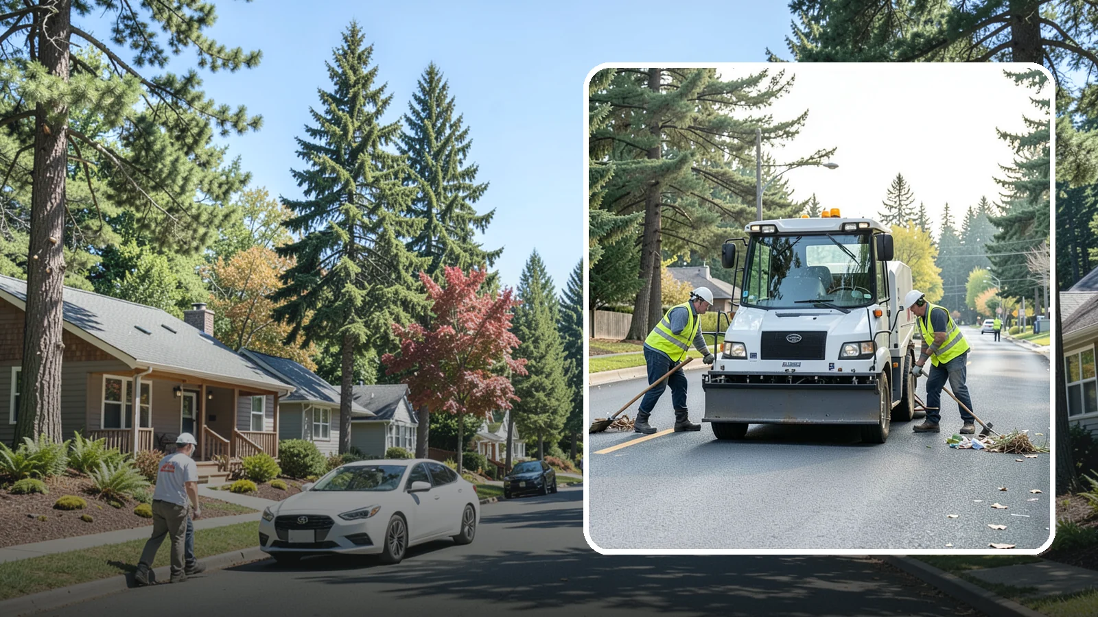 Street Litter Removal in Orting, Pierce County, WA - Routine collection of litter from streets, gutters, and curb lines across defined municipal routes.