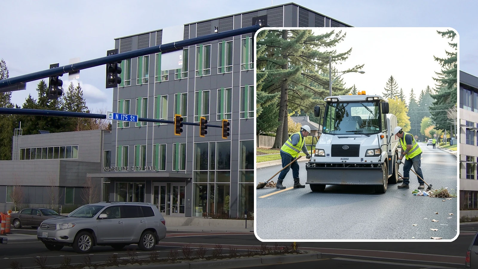 Street Litter Removal in Shoreline, King County, WA - Routine collection of litter from streets, gutters, and curb lines across defined municipal routes.
