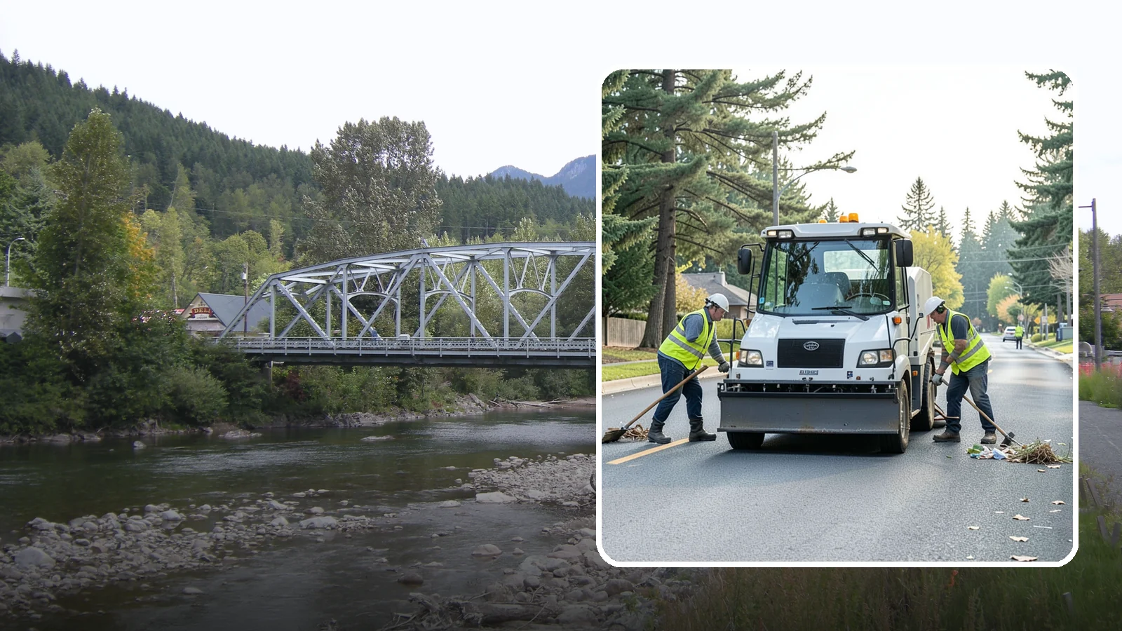Street Litter Removal in Skykomish, King County, WA - Routine collection of litter from streets, gutters, and curb lines across defined municipal routes.