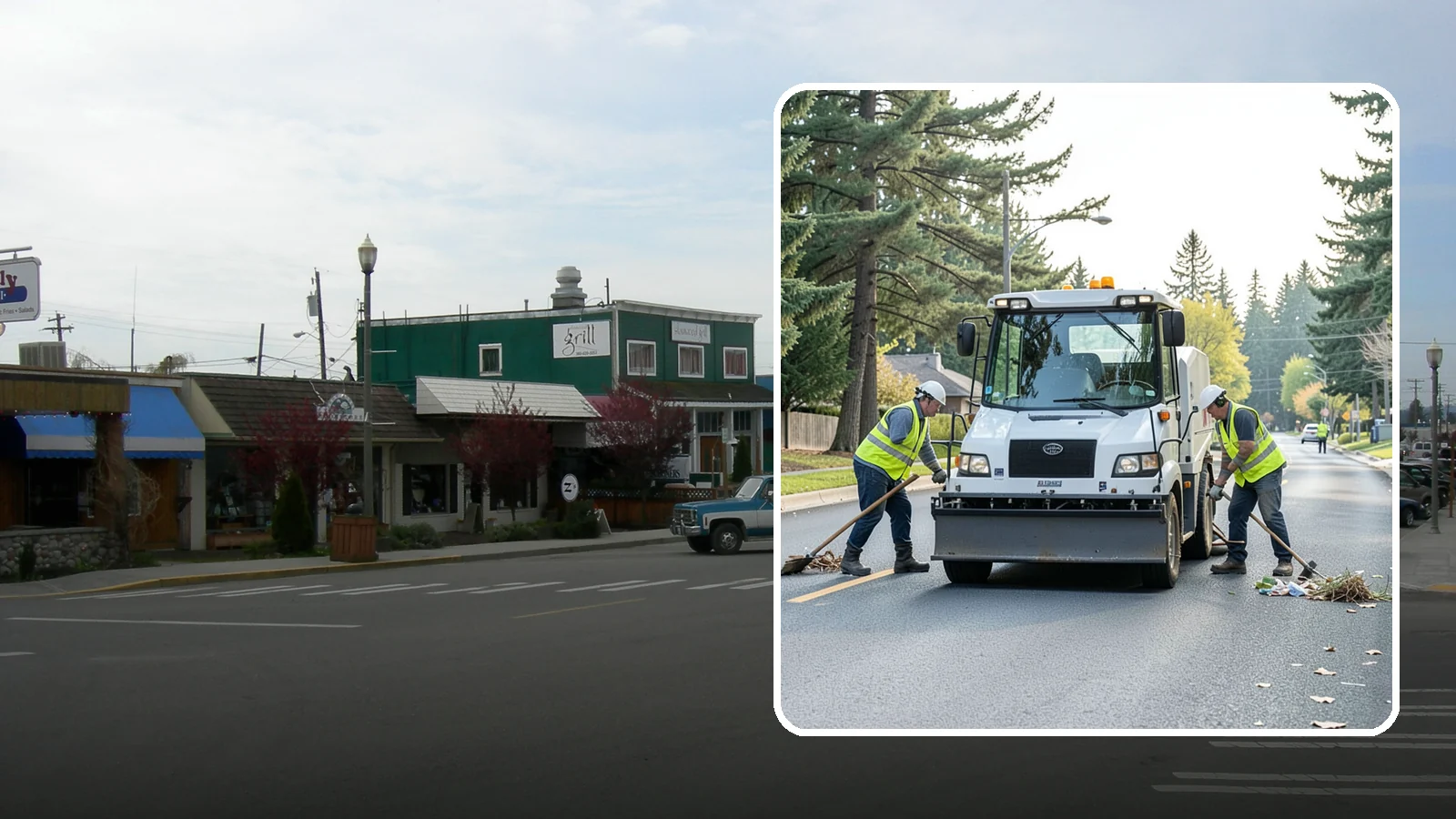 Street Litter Removal in Stanwood, Snohomish County, WA - Routine collection of litter from streets, gutters, and curb lines across defined municipal routes.