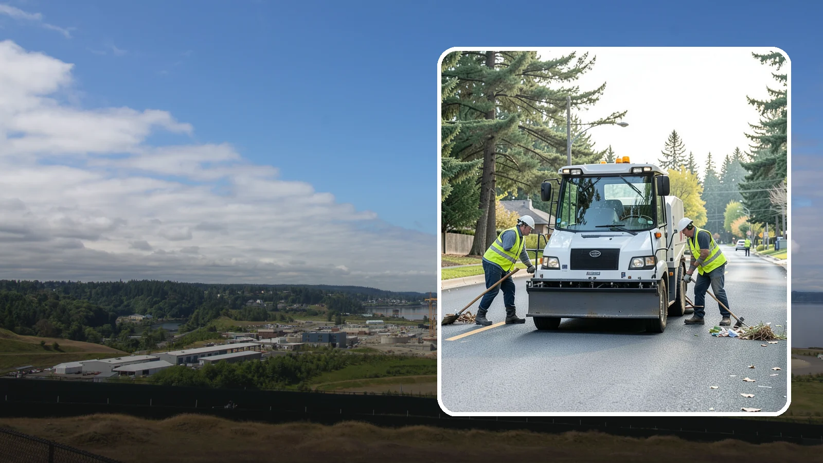 Street Litter Removal in University Place, Pierce County, WA - Routine collection of litter from streets, gutters, and curb lines across defined municipal routes.