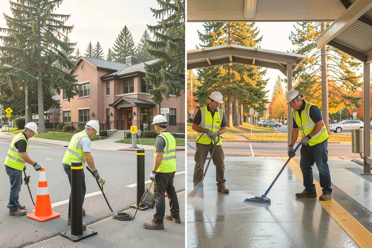 Street Name Sign Installation in Algona, King County, WA - Confirm naming, sheeting grade, and mounting standard with staff