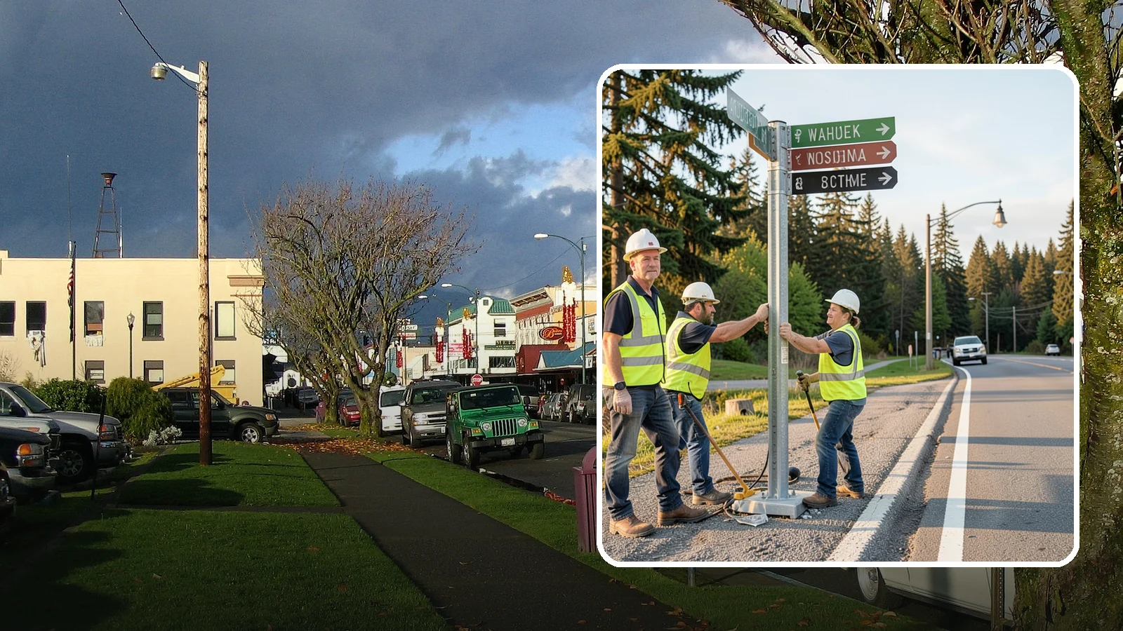 Street Name Sign Installation in Arlington, Snohomish County, WA - Fabrication and installation of MUTCD-compliant street name signs meeting current retroreflectivity standards.