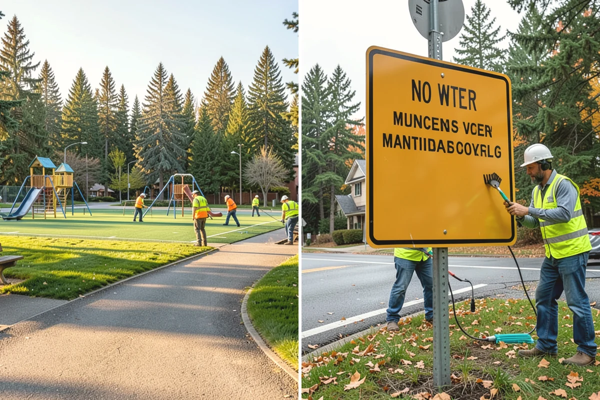 Street Name Sign Installation in Black Diamond, King County, WA - Confirm naming, sheeting grade, and mounting standard with staff