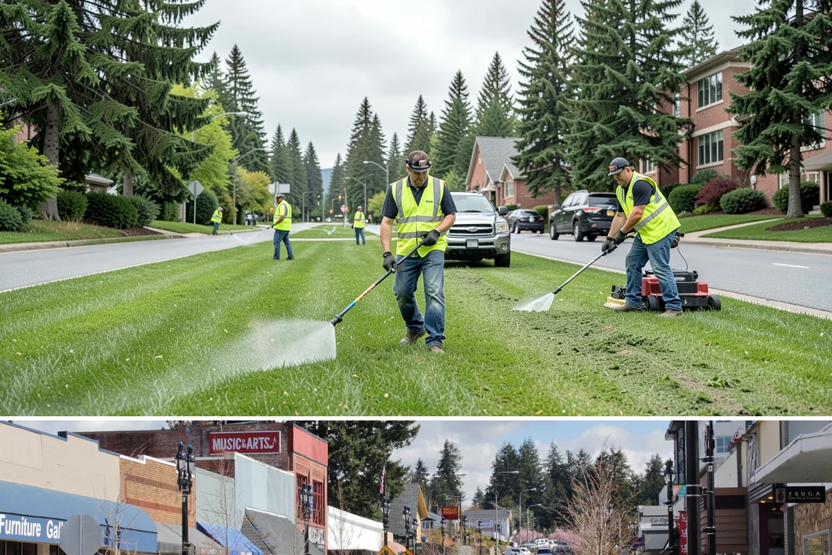 Street Name Sign Installation in Bothell, King County, WA - Sign installation proceeds year-round in Western Washington, though post setting is easier outside prolonged winter saturation.