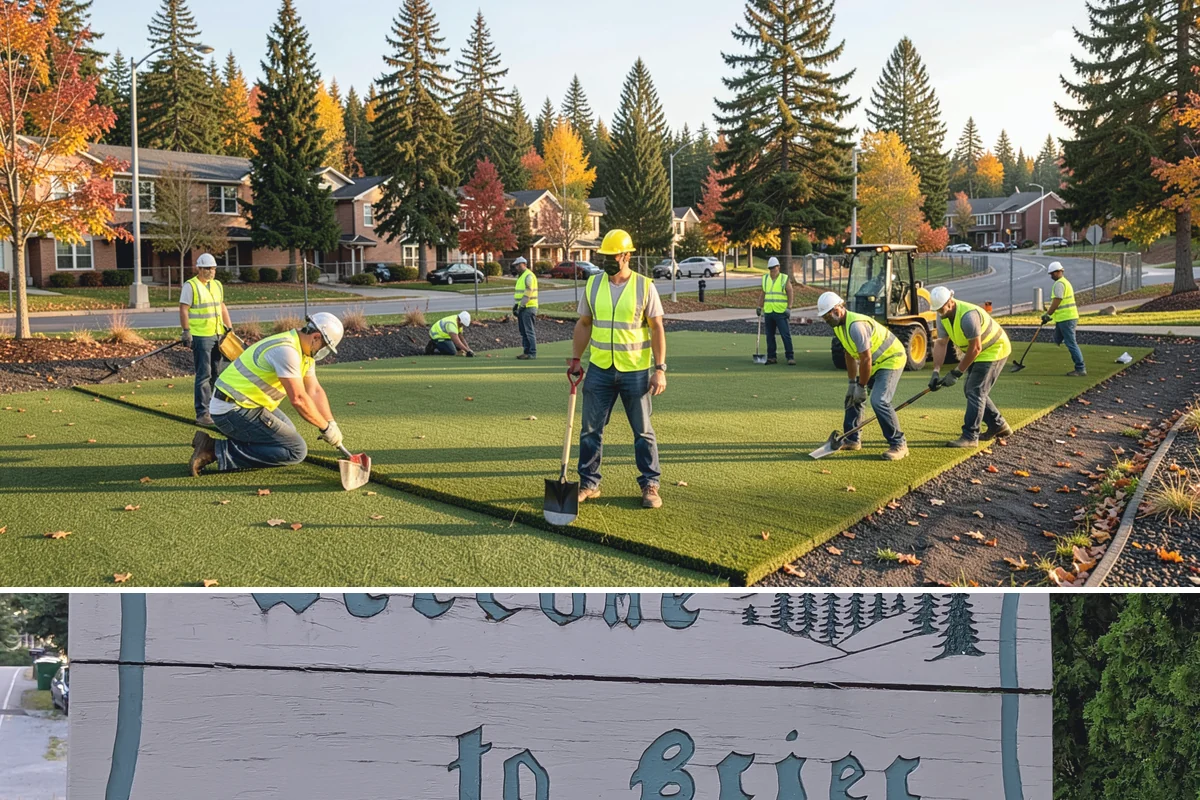 Street Name Sign Installation in Brier, Snohomish County, WA - Sign installation proceeds year-round in Western Washington, though post setting is easier outside prolonged winter saturation.