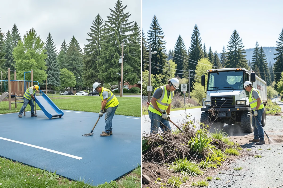 Street Name Sign Installation in Buckley, Pierce County, WA - Confirm naming, sheeting grade, and mounting standard with staff