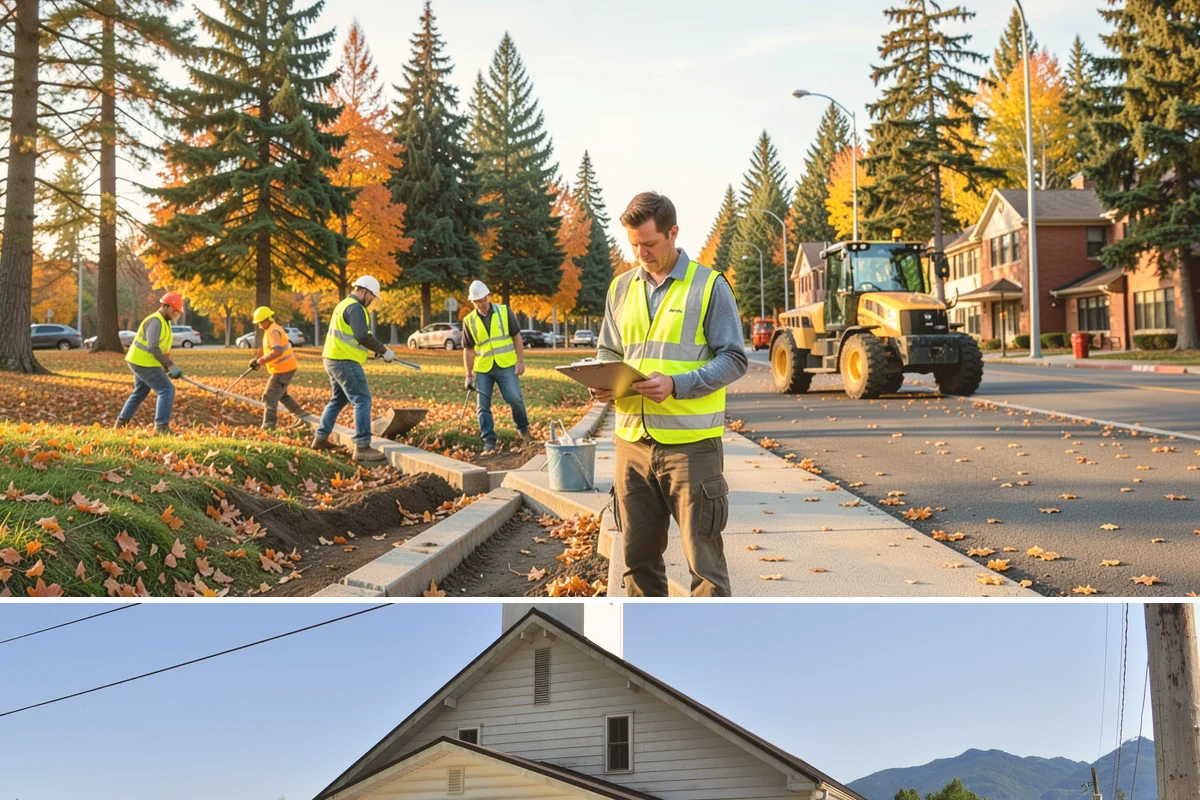 Street Name Sign Installation in Concrete, Skagit County, WA - Sign installation proceeds year-round in Western Washington, though post setting is easier outside prolonged winter saturation.