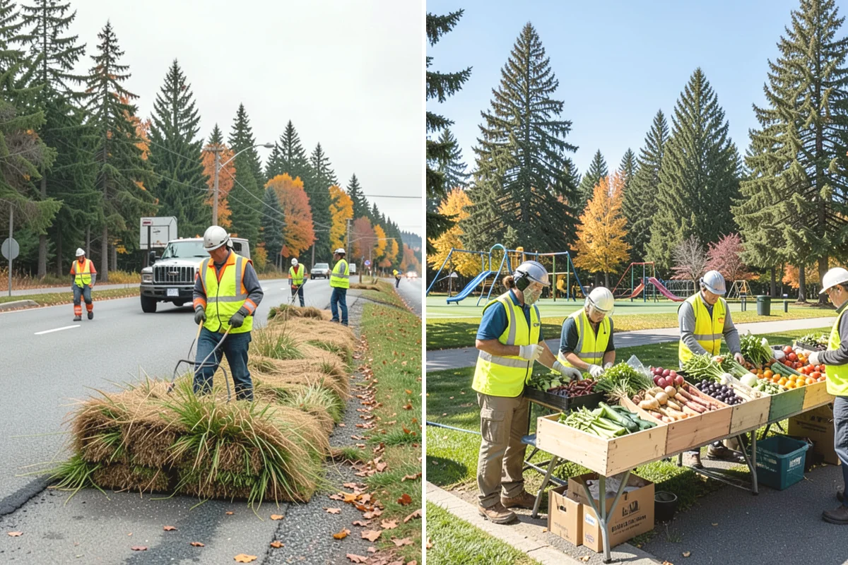 Street Name Sign Installation in Edgewood, Pierce County, WA - Confirm naming, sheeting grade, and mounting standard with staff