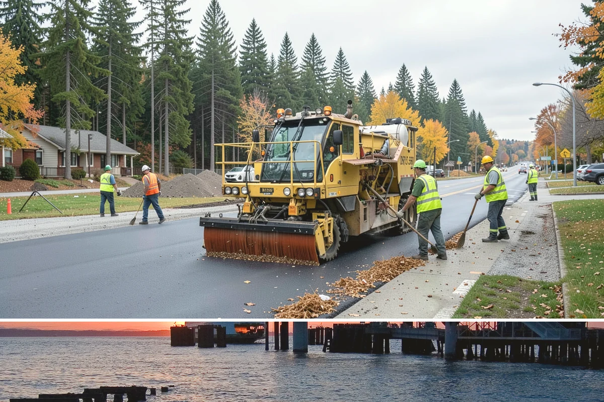 Street Name Sign Installation in Edmonds, Snohomish County, WA - Sign installation proceeds year-round in Western Washington, though post setting is easier outside prolonged winter saturation.