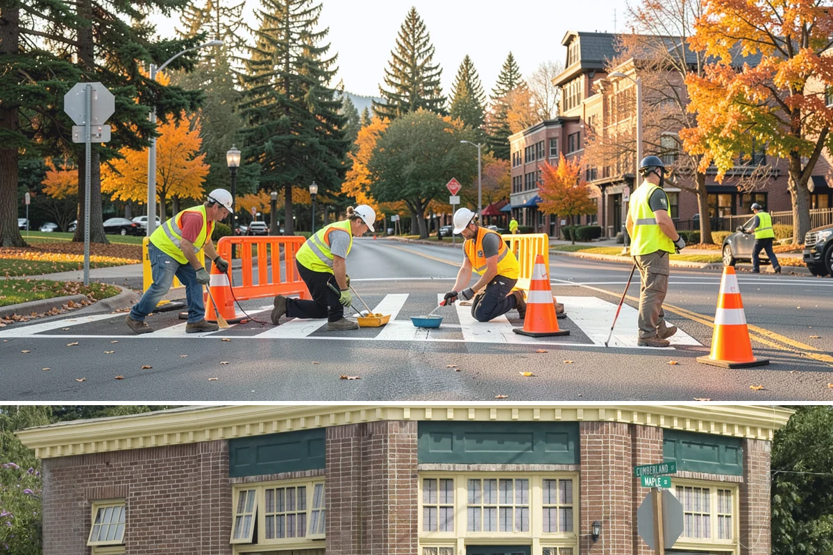 Street Name Sign Installation in Hamilton, Skagit County, WA - Sign installation proceeds year-round in Western Washington, though post setting is easier outside prolonged winter saturation.