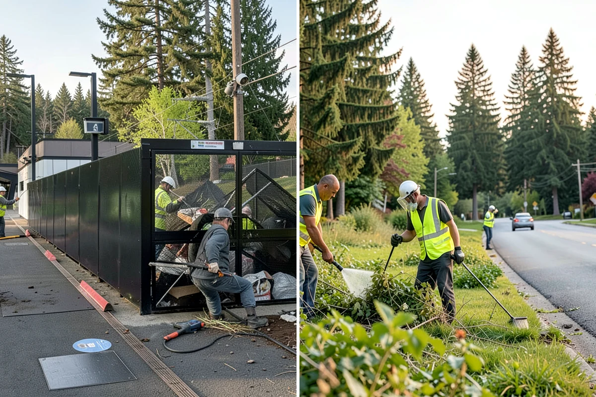 Street Name Sign Installation in Hunts Point, King County, WA - Confirm naming, sheeting grade, and mounting standard with staff