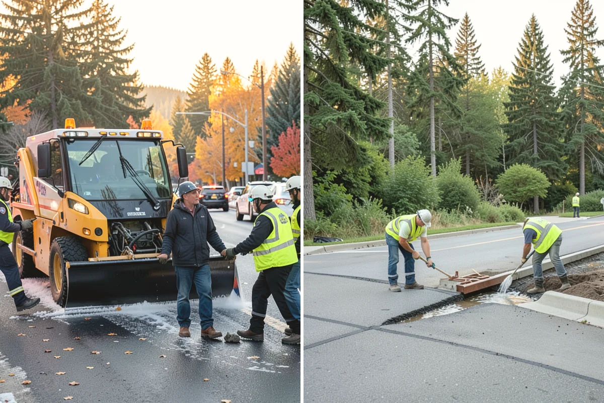 Street Name Sign Installation in Monroe, Snohomish County, WA - Confirm naming, sheeting grade, and mounting standard with staff