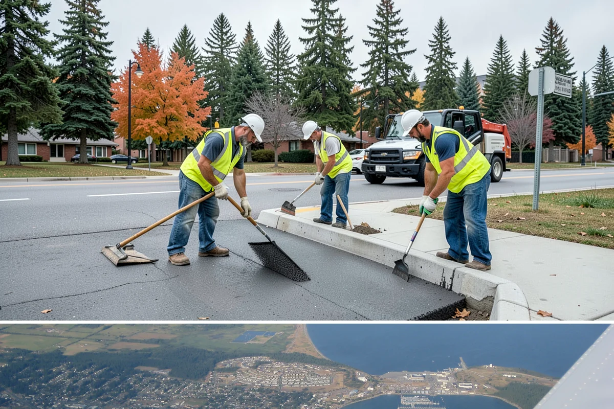 Street Name Sign Installation in Oak Harbor, Island County, WA - Sign installation proceeds year-round in Western Washington, though post setting is easier outside prolonged winter saturation.