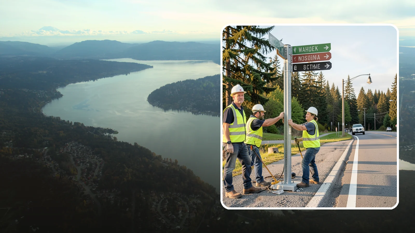 Street Name Sign Installation in Sammamish, King County, WA - Fabrication and installation of MUTCD-compliant street name signs meeting current retroreflectivity standards.