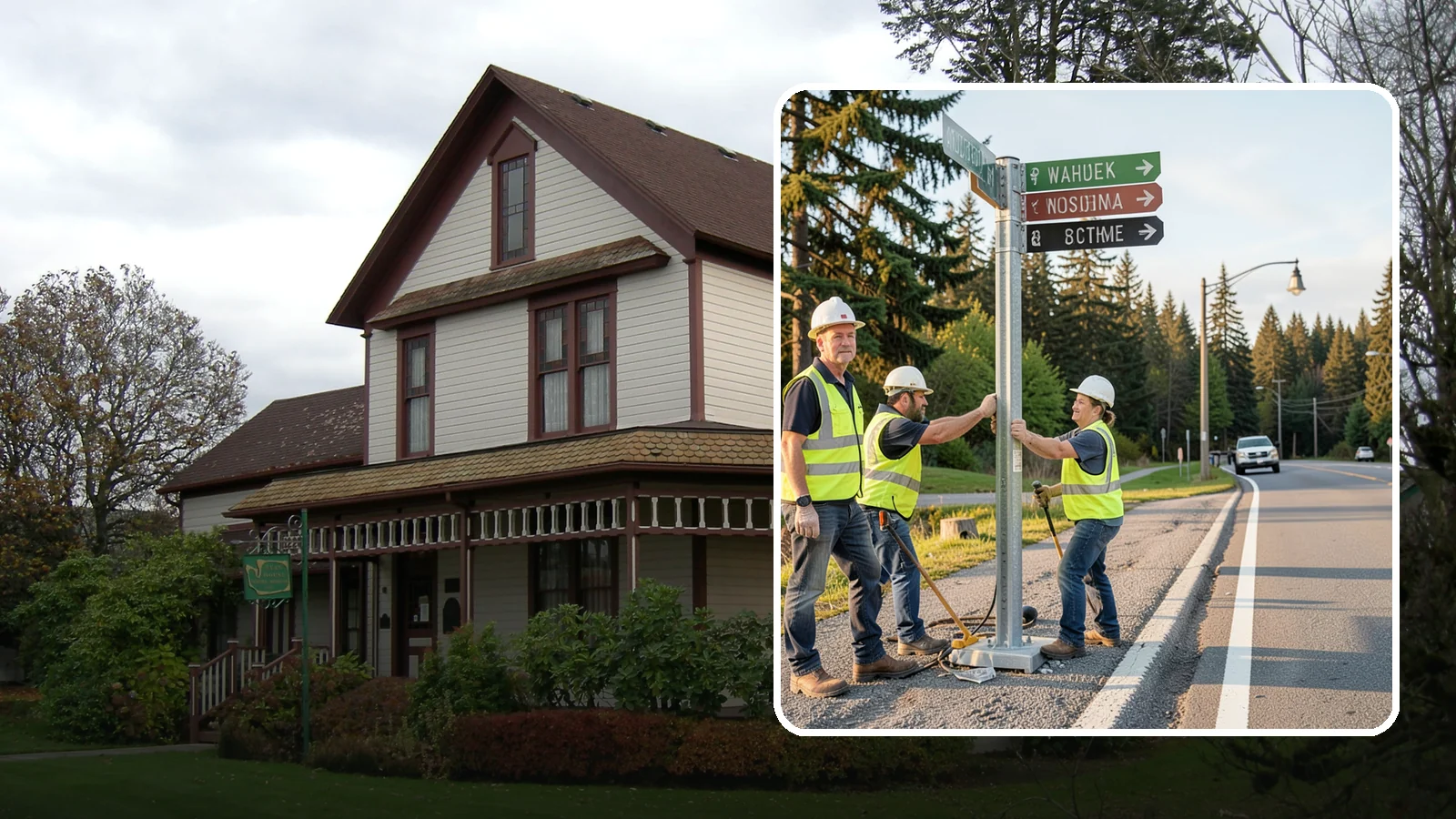 Street Name Sign Installation in Sumner, Pierce County, WA - Fabrication and installation of MUTCD-compliant street name signs meeting current retroreflectivity standards.