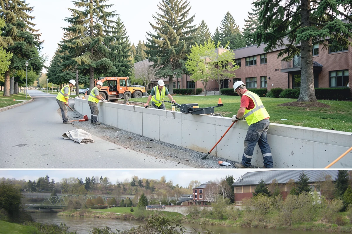 Street Name Sign Installation in Tukwila, King County, WA - Sign installation proceeds year-round in Western Washington, though post setting is easier outside prolonged winter saturation.