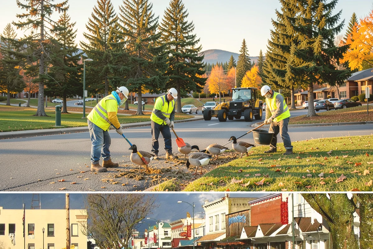 Street Sweeping in Arlington, Snohomish County, WA - Sweeping intensifies during fall leaf drop and after winter sanding to recover traction grit.