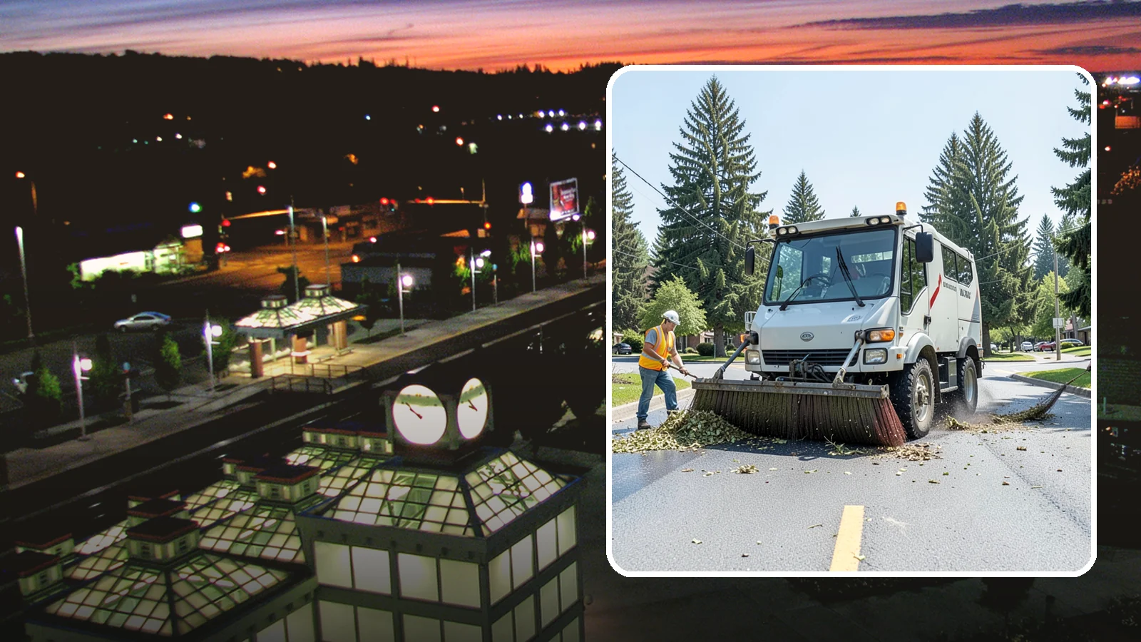 Street Sweeping in Auburn, King County, WA - Routine and route-based mechanical sweeping of municipal streets and arterials.