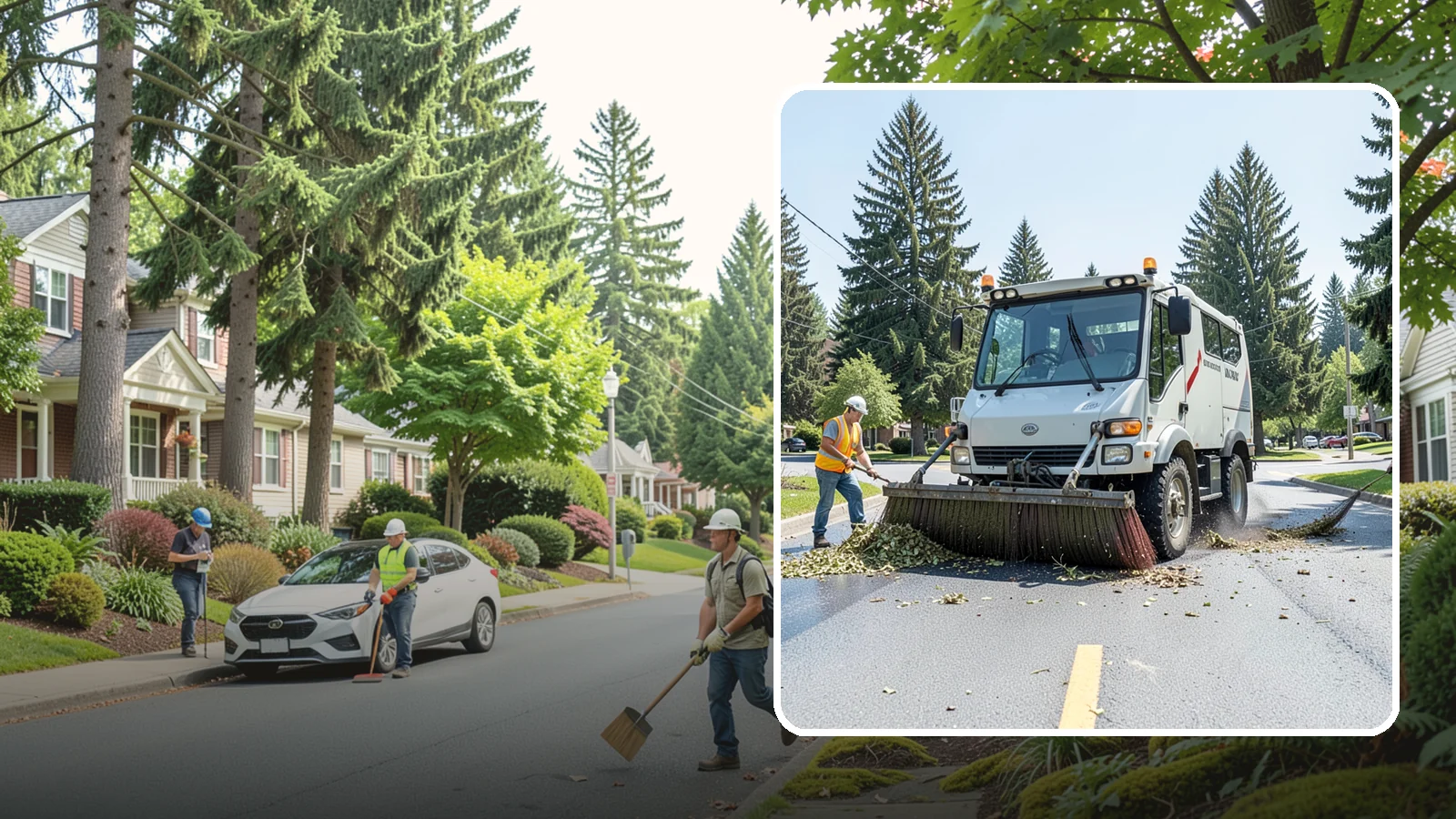 Street Sweeping in Beaux Arts Village, King County, WA - Routine and route-based mechanical sweeping of municipal streets and arterials.