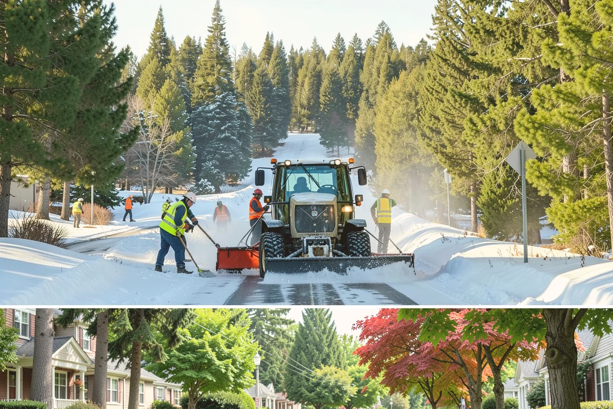 Street Sweeping in Beaux Arts Village, King County, WA - Sweeping intensifies during fall leaf drop and after winter sanding to recover traction grit.