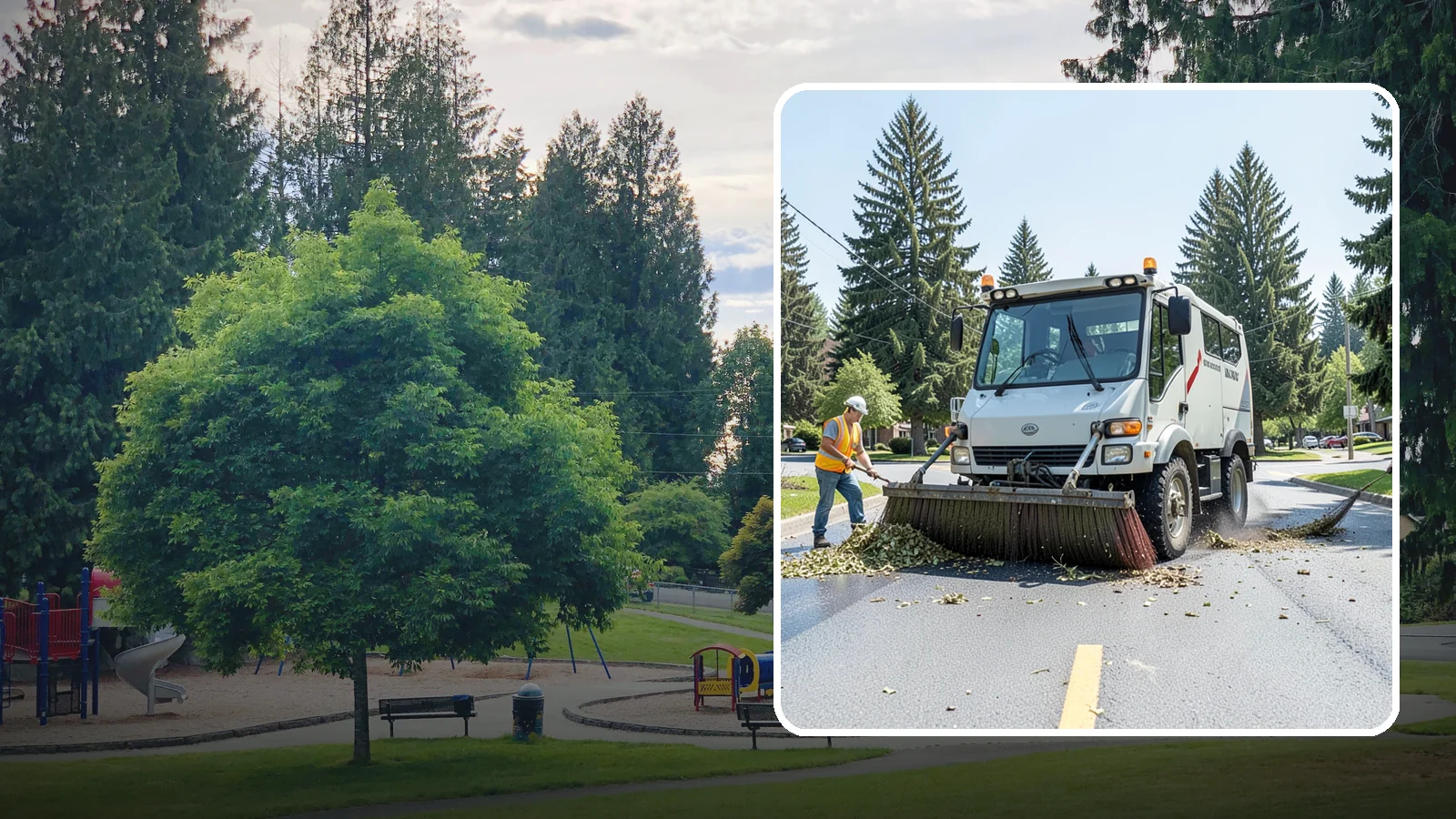 Street Sweeping in Bonney Lake, Pierce County, WA - Routine and route-based mechanical sweeping of municipal streets and arterials.