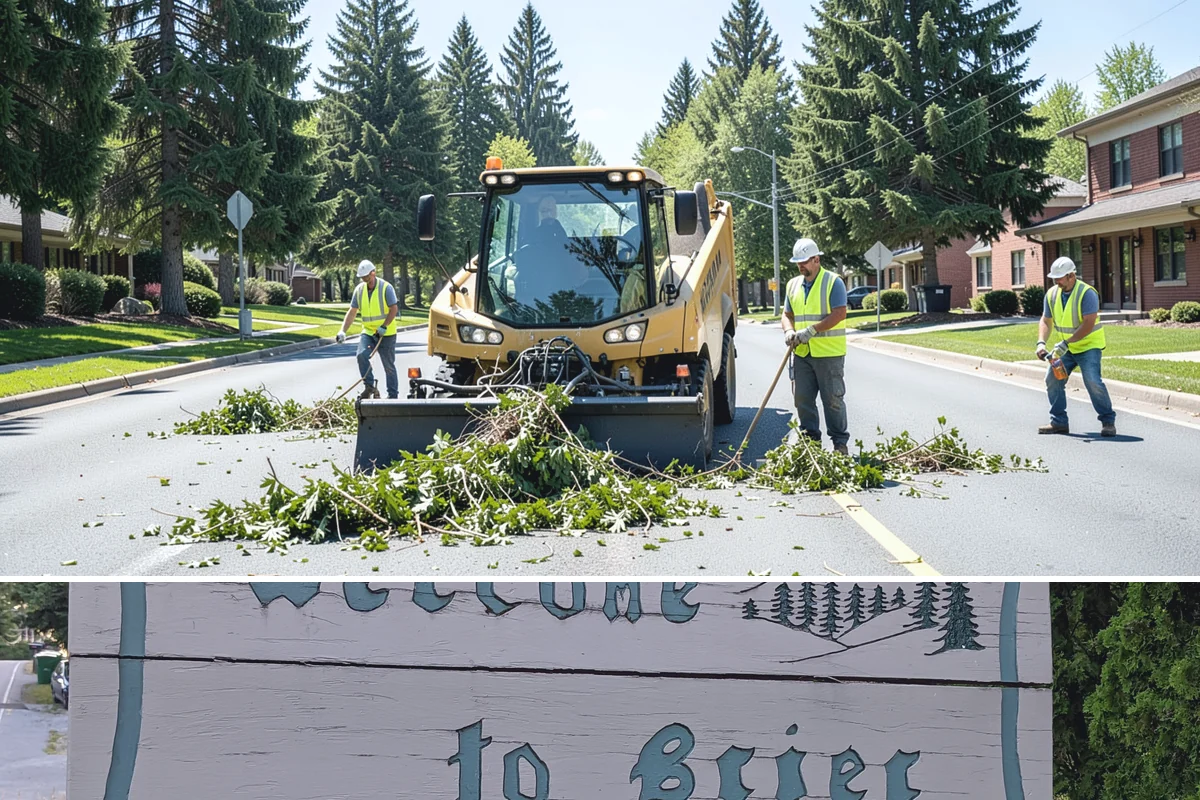 Street Sweeping in Brier, Snohomish County, WA - Sweeping intensifies during fall leaf drop and after winter sanding to recover traction grit.