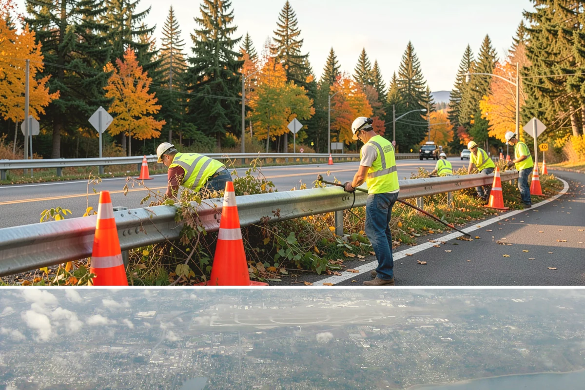 Street Sweeping in Burien, King County, WA - Sweeping intensifies during fall leaf drop and after winter sanding to recover traction grit.