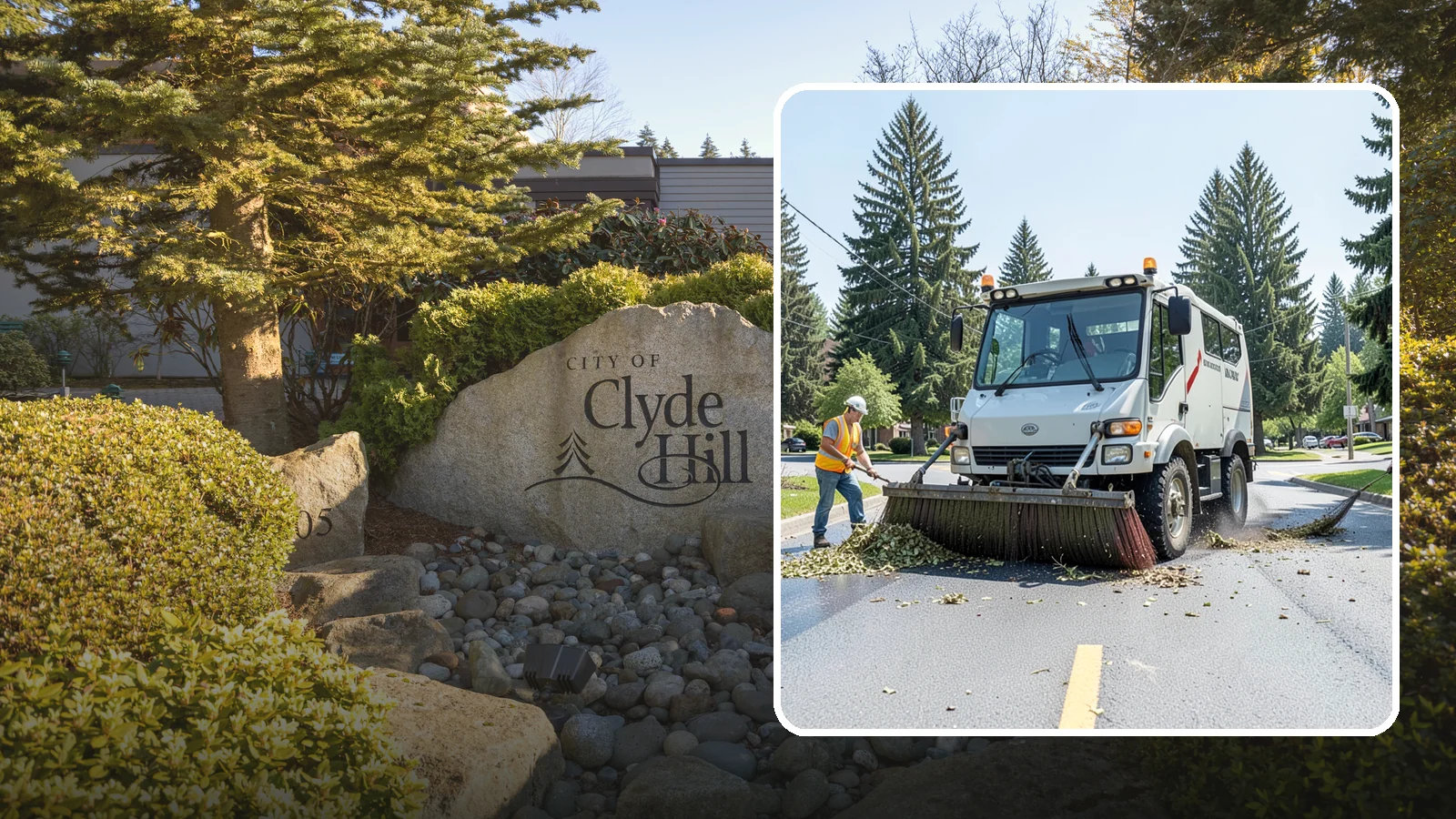 Street Sweeping in Clyde Hill, King County, WA - Routine and route-based mechanical sweeping of municipal streets and arterials.