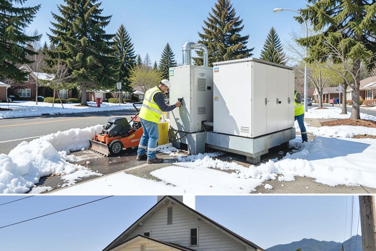 Street Sweeping in Concrete, Skagit County, WA - Sweeping intensifies during fall leaf drop and after winter sanding to recover traction grit.