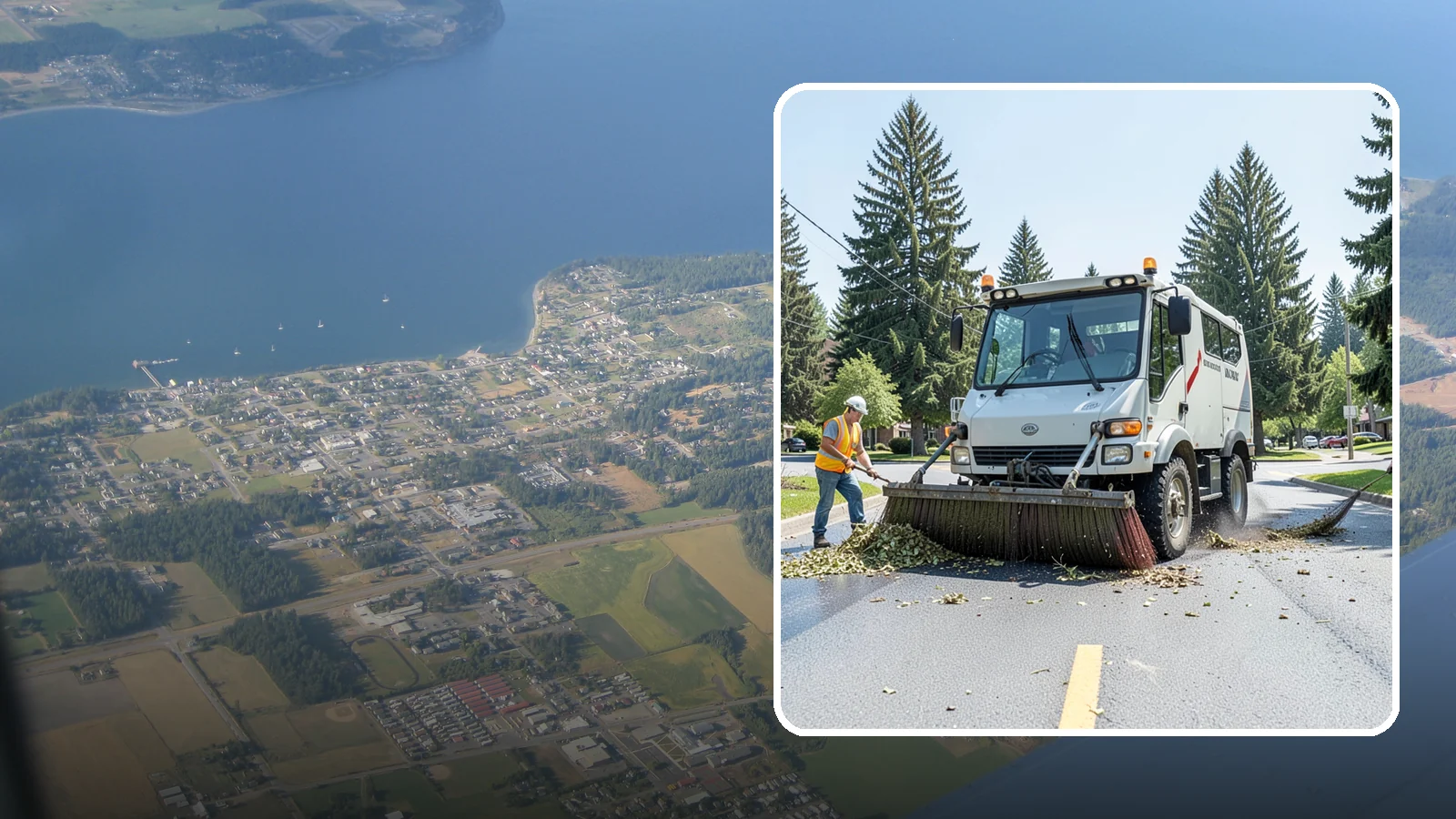 Street Sweeping in Coupeville, Island County, WA - Routine and route-based mechanical sweeping of municipal streets and arterials.