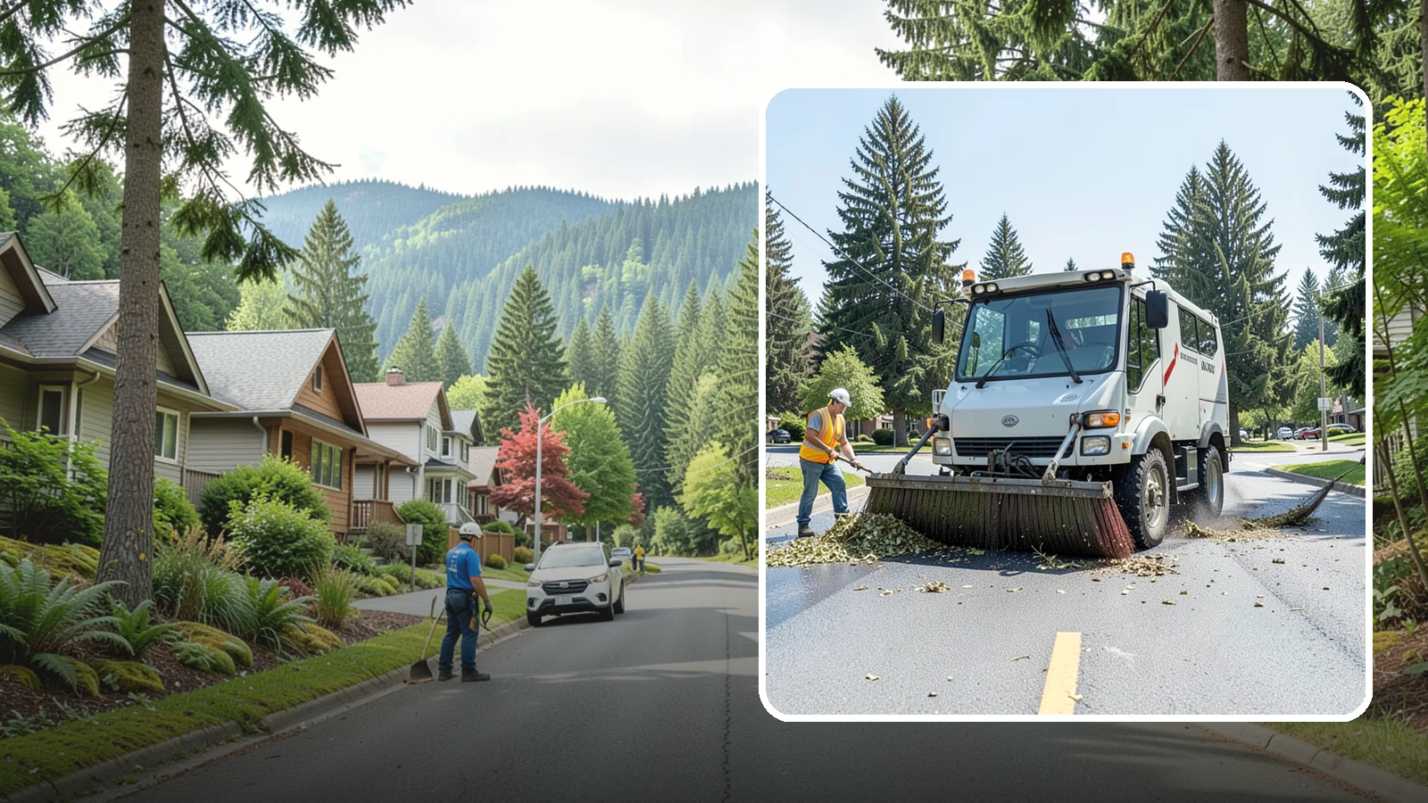 Street Sweeping in Darrington, Snohomish County, WA - Routine and route-based mechanical sweeping of municipal streets and arterials.