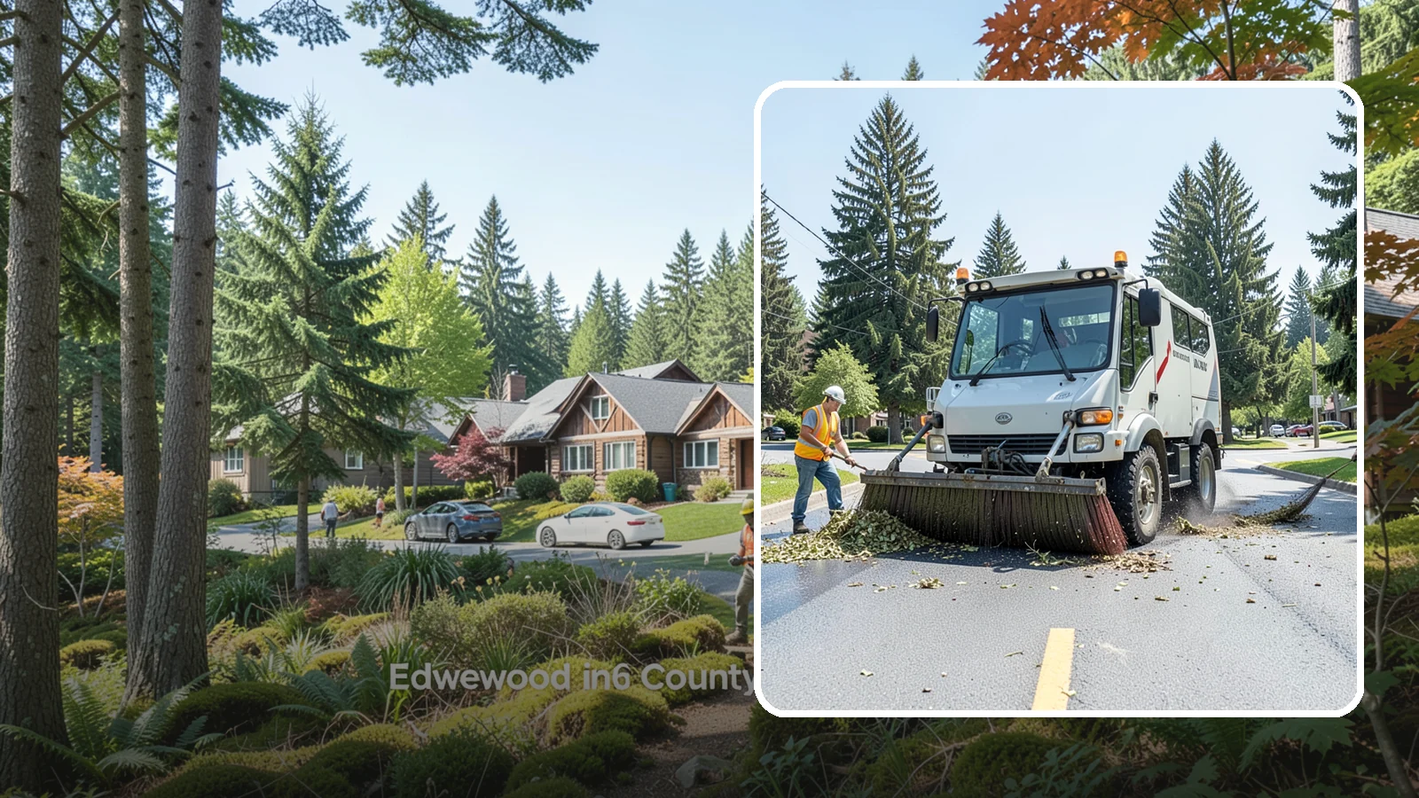 Street Sweeping in Edgewood, Pierce County, WA - Routine and route-based mechanical sweeping of municipal streets and arterials.