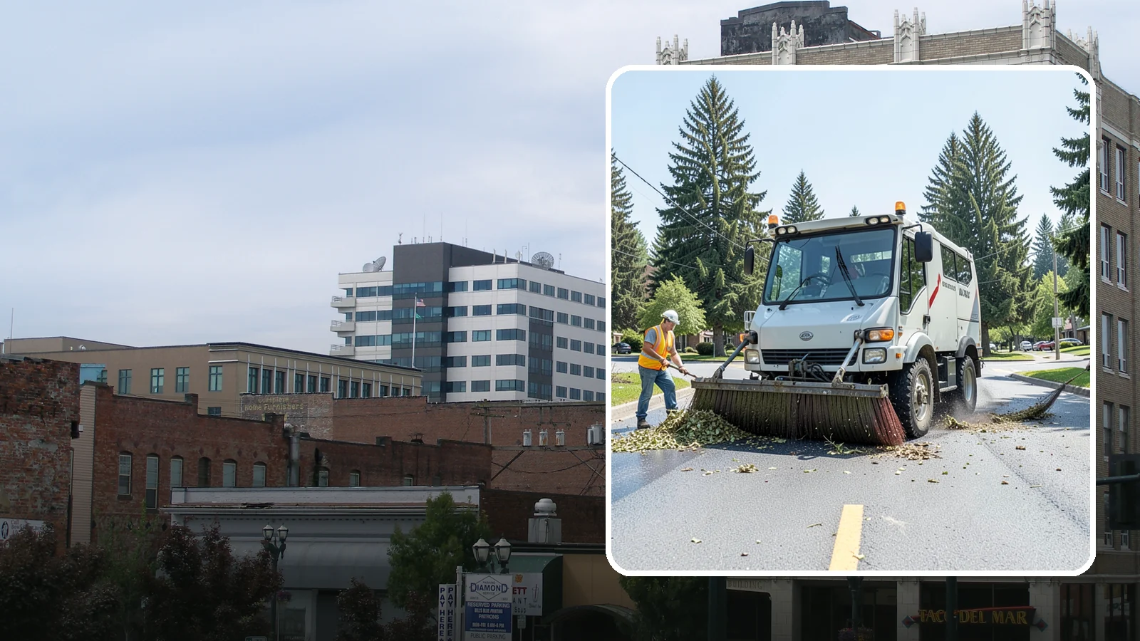 Street Sweeping in Everett, Snohomish County, WA - Routine and route-based mechanical sweeping of municipal streets and arterials.