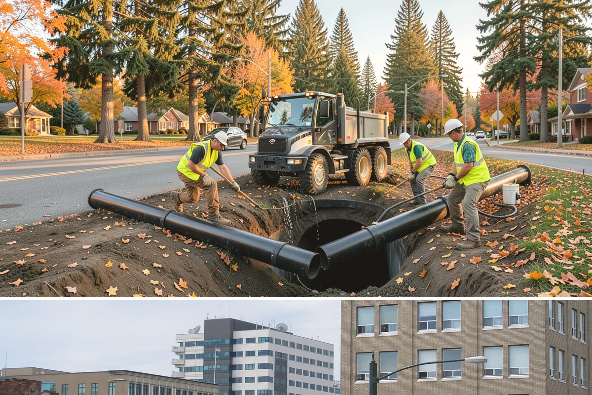 Street Sweeping in Everett, Snohomish County, WA - Sweeping intensifies during fall leaf drop and after winter sanding to recover traction grit.