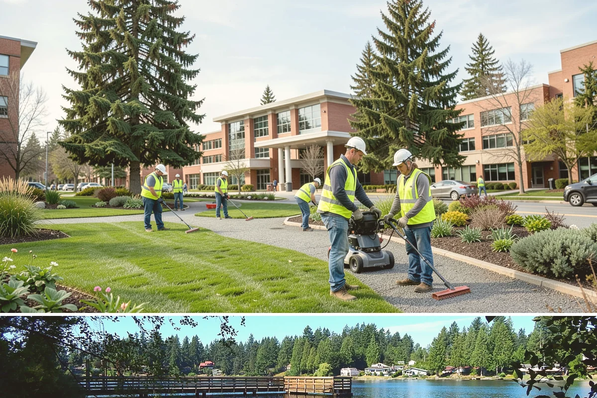 Street Sweeping in Federal Way, King County, WA - Sweeping intensifies during fall leaf drop and after winter sanding to recover traction grit.