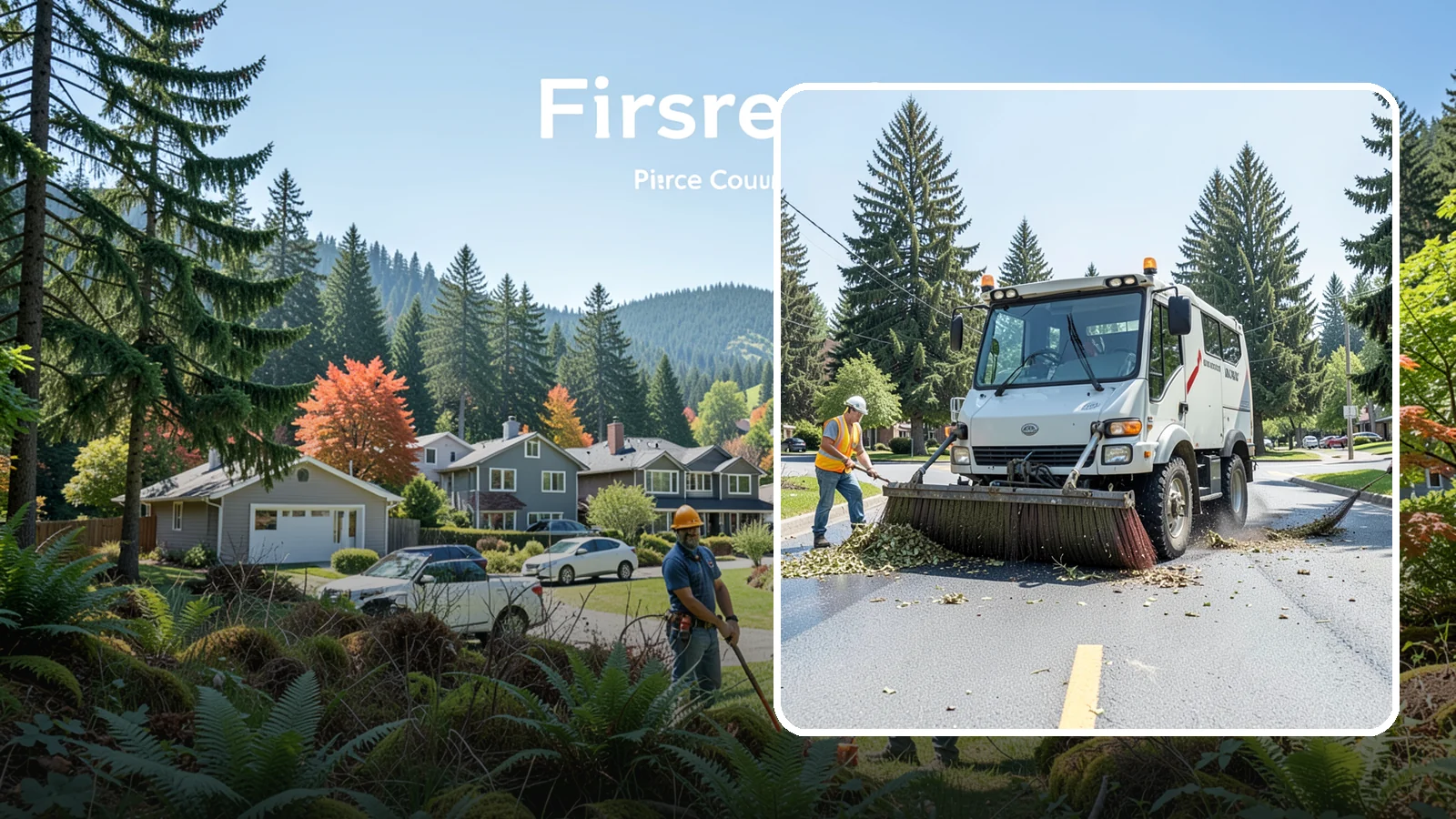 Street Sweeping in Fircrest, Pierce County, WA - Routine and route-based mechanical sweeping of municipal streets and arterials.
