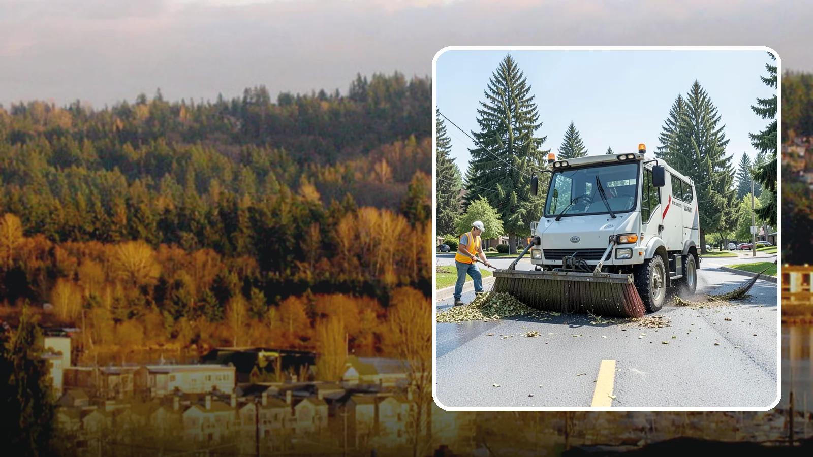 Street Sweeping in Kenmore, King County, WA - Routine and route-based mechanical sweeping of municipal streets and arterials.