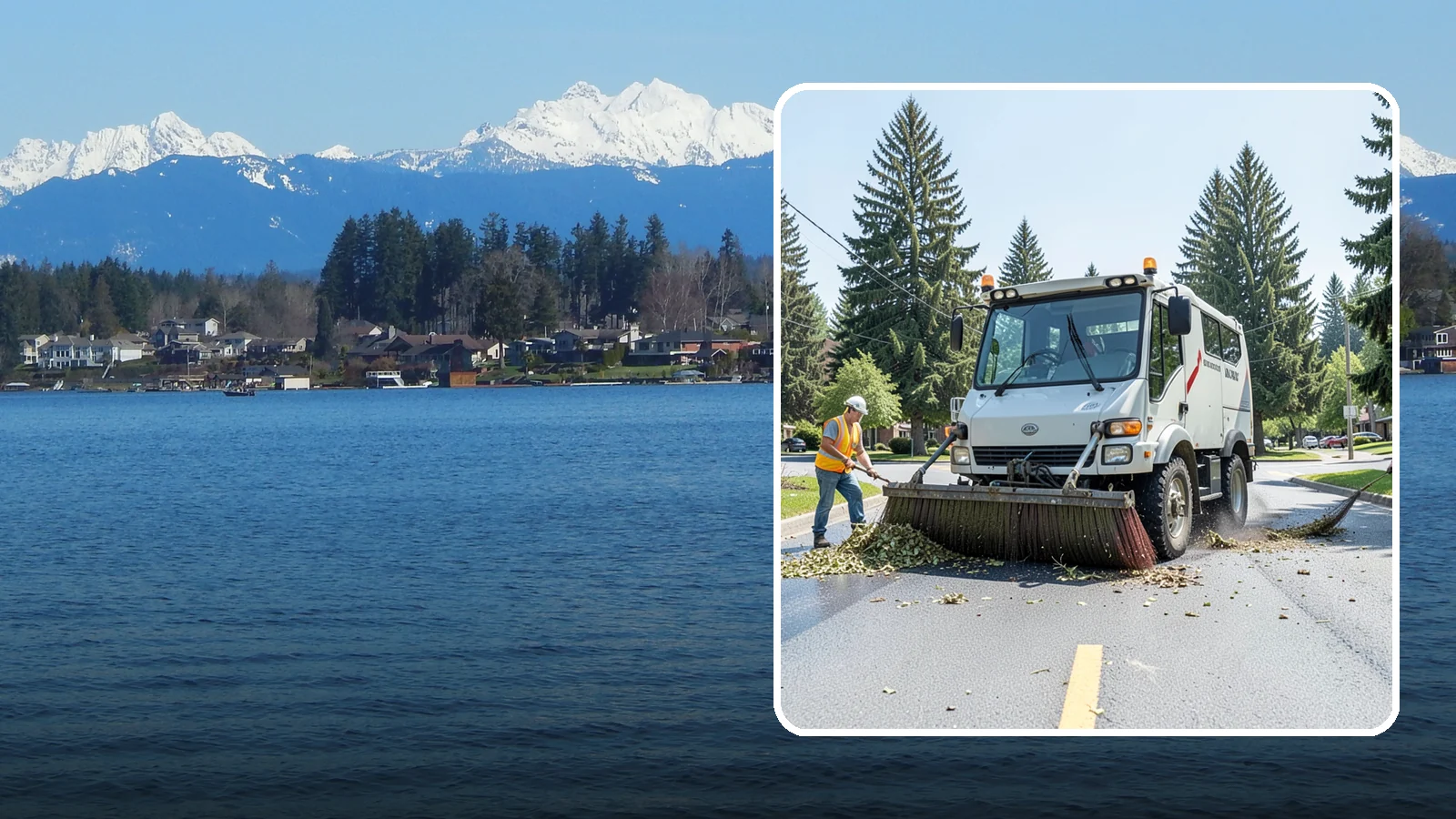 Street Sweeping in Lake Stevens, Snohomish County, WA - Routine and route-based mechanical sweeping of municipal streets and arterials.