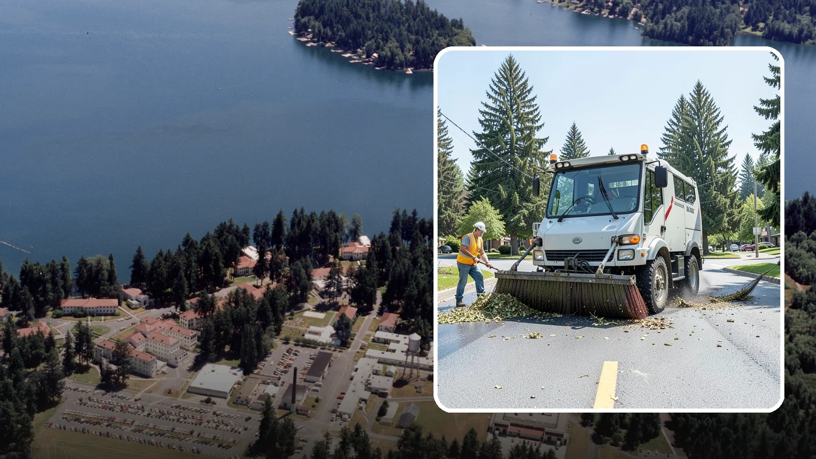 Street Sweeping in Lakewood, Pierce County, WA - Routine and route-based mechanical sweeping of municipal streets and arterials.