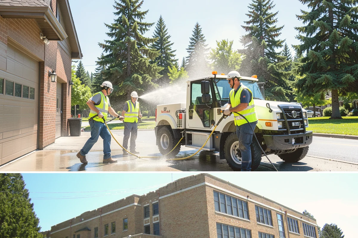 Street Sweeping in Maple Valley, King County, WA - Sweeping intensifies during fall leaf drop and after winter sanding to recover traction grit.