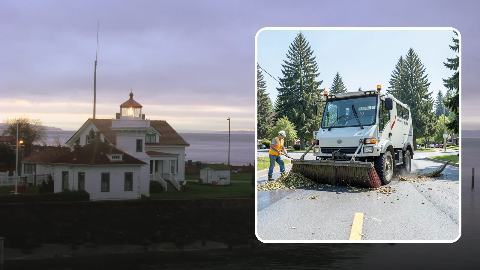 Street Sweeping in Mukilteo, Snohomish County, WA - Routine and route-based mechanical sweeping of municipal streets and arterials.