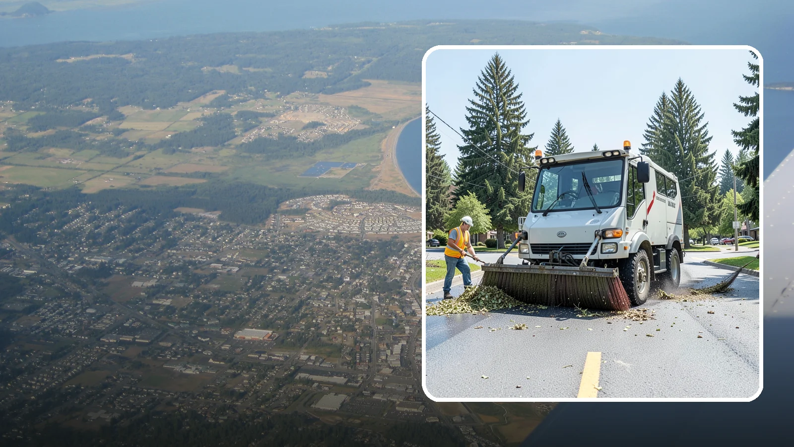 Street Sweeping in Oak Harbor, Island County, WA - Routine and route-based mechanical sweeping of municipal streets and arterials.