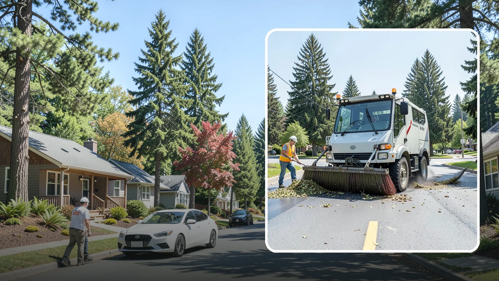 Street Sweeping in Orting, Pierce County, WA - Routine and route-based mechanical sweeping of municipal streets and arterials.