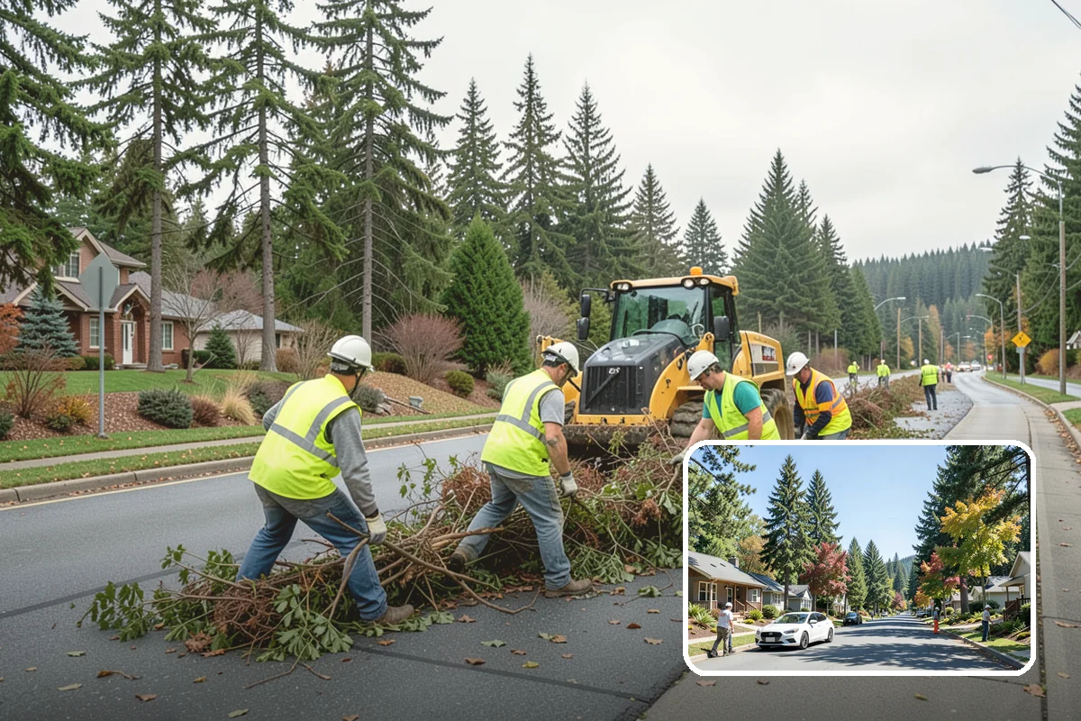 Street Sweeping in Orting, Pierce County, WA - Cleaner streets and storm inlets