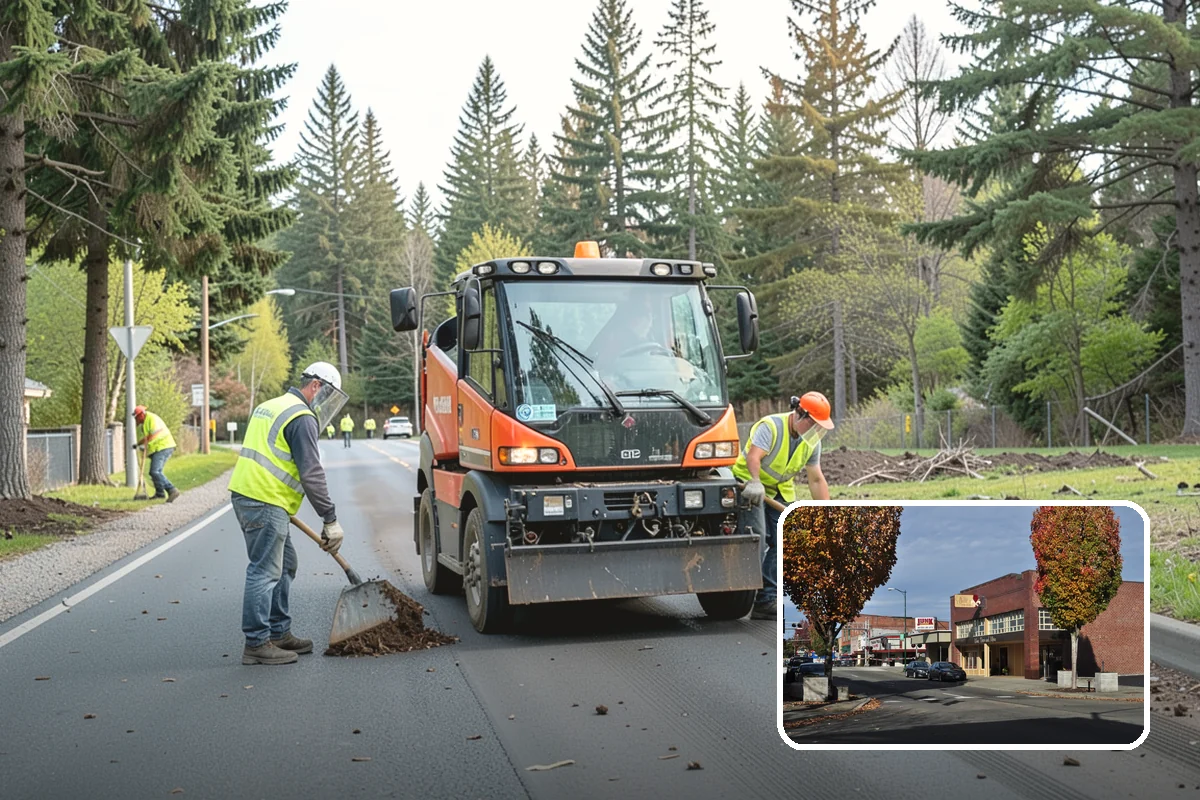 Street Sweeping in Puyallup, Pierce County, WA - Cleaner streets and storm inlets